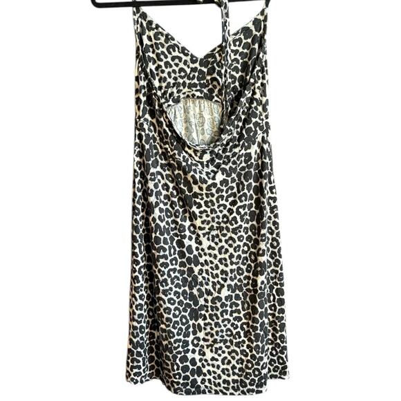 Y2K express Leopard Print Spaghetti Strap mini dress size M - Picture 3 of 6